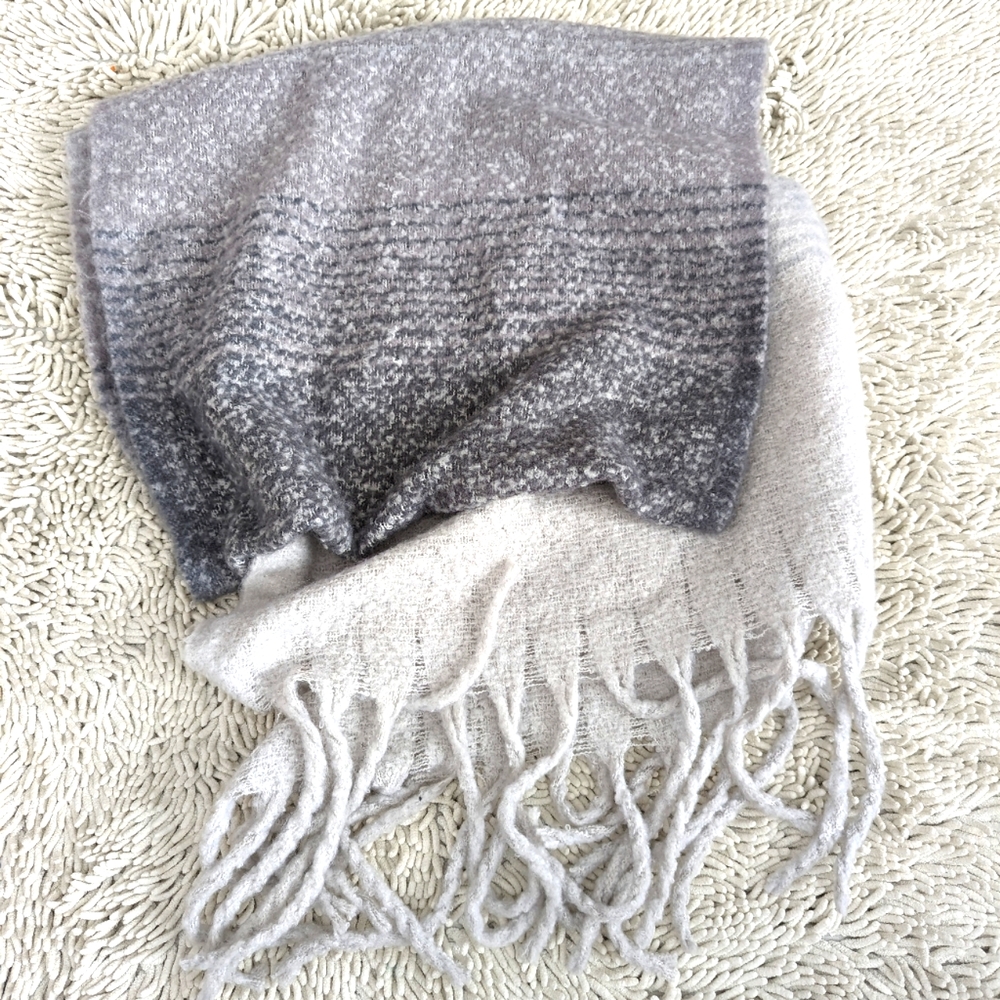 Mersea grey ombre blanket scarf